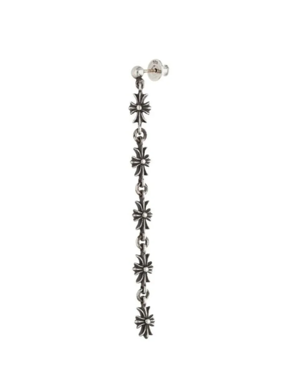 Chrome Hearts Tiny CH Pls 5 Ech Plus 5 Drop Silver Earrings